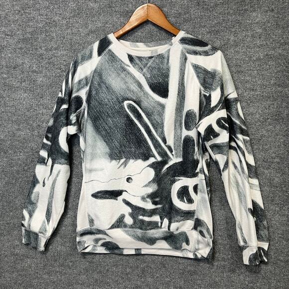 Soulland black and white abstract crewneck size small - Picture 1 of 10